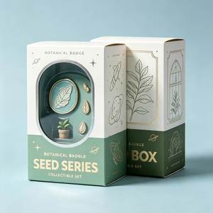 Eco-Friendly Recyclable Greenhouse Sprite Plant Badge <b>Blind</b> Pack Rigid Box Gold Foil Design <b>Plastic</b> Liner for Collectible Toys - Product Image 4