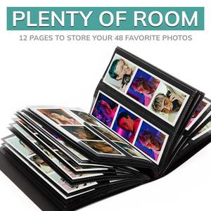 <span class=keywords><strong>Album</strong></span> <span class=keywords><strong>photo</strong></span> noir pour photomaton, format 2x6 pouces, livre de rangement pour photos, 12 <span class=keywords><strong>pages</strong></span>, capacité de 48 photos, style poche à glisser, souvenir pour mariages - Product Image 5