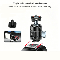 88250 Support rotatif à 360° avec triple griffe porte-accessoires en alliage d'aluminium pour appareil photo, vis 1/4'', logo OEM, flexible, léger, portable, haute performance