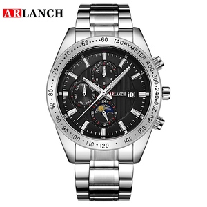 Montre chronographe à quartz pour homme, acier inoxydable, étanche, 3 cadrans, montre sport, style décontracté de luxe - Product Image 3