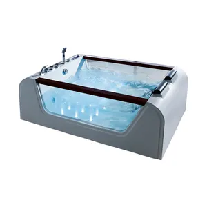 Gemy Color Whirlpool Shower Massage Corner Multi Functional Acrylic Bathtub Cold Plunge Tub Bathroom Bathtub For Modern Bathroom