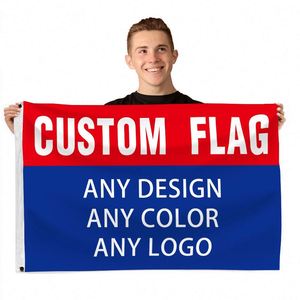 Custom Made Large Size Double Sided 3x5 Polyester Flag 90x150cm Outdoor 100% Polyester Promotional <b>Banner</b> with Logo - Product Image 1