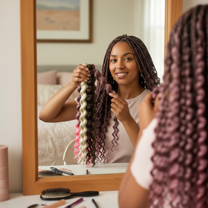 Bohemian đại dương sóng Crochet Tóc tổng hợp tóc bím tóc xoắn sâu số lượng lớn 22inch cho phụ nữ da đen - Product Image 6