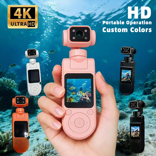 4K 1080p 130 Wide Angle Mini Action Camera Pocket Handheld Sports Video Travel Vlog Camera Multiple Colors APP Control