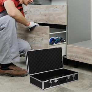 Caja de Herramientas de Aluminio con Inserciones de Espuma, Organizador Portátil para Herramientas y Piezas Pequeñas, Asa Antideslizante, Almacenamiento Duradero para Hogar y Garaje - Product Image 5