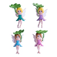 Figurine mignonne de fée elfe feuille de lotus pour micro-paysage, modèle moulé par injection DIY pour décoration de jardin et de voiture