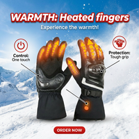Gants chauffants noirs pour snowboard, respirants, légers, avec doublure, batterie rechargeable 7,4 V, gants électriques imperméables