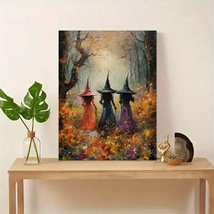 <span class=keywords><strong>Dipinti</strong></span> <span class=keywords><strong>di</strong></span> opere d'arte della strega <span class=keywords><strong>di</strong></span> Halloween su tela decorazione per ufficio soggiorno - Product Image 4