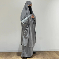 Robe de Dubaï Khimar musulman classique personnalisée pour femmes unies Aïd doux tricoté Abaya du Ramadan ensemble de prière Jilbab 2 pièces