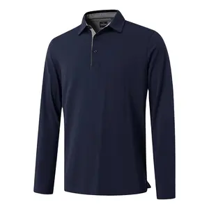Embroded Logo Gestickt pamuk Polyester erkekler lüks tişört üniforma derin mavi Jersey Polo GÖMLEK erkekler için