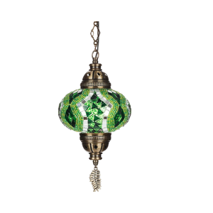 SIMIG, cadena de cordón de 15 pies, cristal verde hecho a mano, estilo Tiffany, colgante de mosaico marroquí enchufable, lámpara de techo <span class=keywords><strong>Swag</strong></span> - Product Image 1