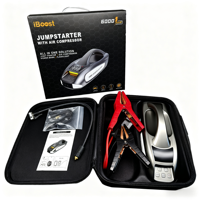 Démarreur de voiture 6000A 12V avec pompe à air 150 PSI, batterie externe portable pour démarrage d'urgence