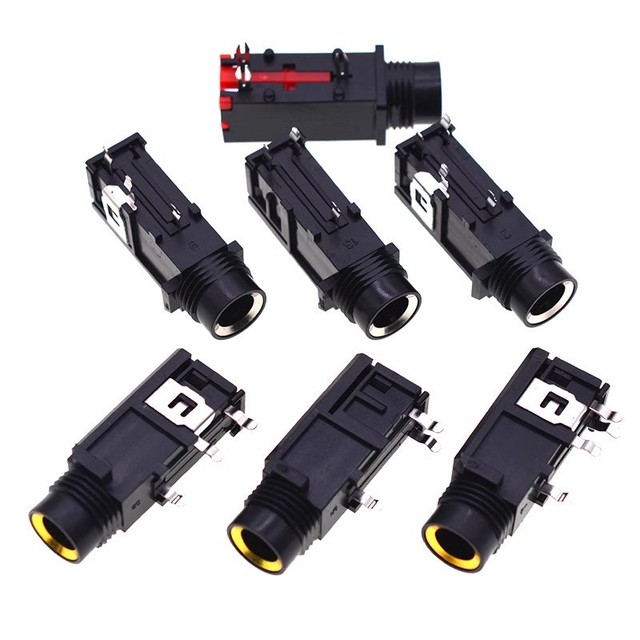 Pinch 6.35mm Phone Jack 3 Pin Panel Mount Audio Connector For Audio Video Devices