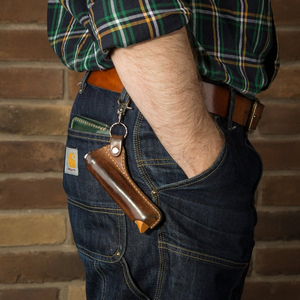 Portautensili da campeggio in pelle fatta a mano EDC Knife Holster knife Case portautensili da campeggio in pelle per <span class=keywords><strong>Opinel</strong></span> Victorinox - Product Image 3