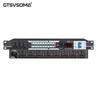 GTSVSOMA WS308 Séquenceur d'alimentation 10 canaux 30A monté en rack avec voltmètre LED et affichage rétroéclairé, construction métallique