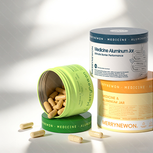 Portable <b>Small</b> Capacity Aluminum Pill <b>Jar</b> for Vitamin Packaging Airtight Aluminum Tin Capsule Storage Container - Product Image 1