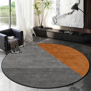 Alfombra Redonda de Estilo Italiano con Patrón Abstracto, de Terciopelo Cristal, Resistente a las Manchas, para Sala de Estar, Dormitorio, H-239-8 - Product Image 1