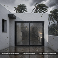 Porte coulissante insonorisée et isolée en verre trempé MEIXIN ORLANDO avec cadre en alliage d'aluminium antivol pour cave à vin, chambre et jardin
