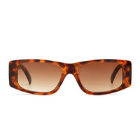 Lunettes de soleil de luxe marron petites montures carrées lunettes pour petit visage fou Rockstar Vintage rétro lunettes de soleil écaille de tortue