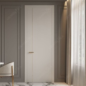 Puerta Invisible de Lujo con Diseño Moderno, Puertas Ocultas de Madera con Marco de Aluminio, Puerta Interior Moderna para Dormitorio con Marco Empotrado - Product Image 2
