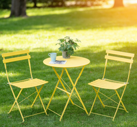 Ensemble de table et de chaises de salle à manger d'extérieur en métal de style moderne et simple pour jardin, cour et plage, résistant à la rouille