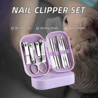 Ensemble de coupe-ongles professionnel en acier au carbone portable avec logo personnalisé pour la manucure pour les tout-petits Voyage et usage domestique
