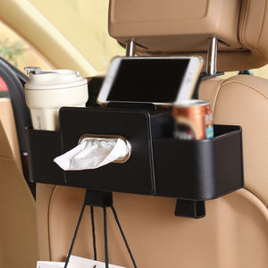 Boîte de rangement multifonctionnelle pour voiture, boîte de rangement en cuir pour voiture avec porte-gobelet, support de rangement pour dossier de siège, porte-gobelet pour voiture - Product Image 4