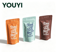 Sachet refermable personnalisé à finition mate avec fermeture éclair, résistant à l'humidité, en Mylar, pour bonbons, snacks, noix, grains de café
