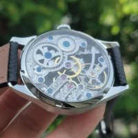 Jam Tangan Mekanis Manual Mewah 41mm Seagull St3600k Gerakan Hollow Movement Cermin Safir Dial Hitam