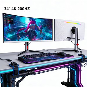Moniteur 34 pouces 4K <span class=keywords><strong>200Hz</strong></span> à écran VA, temps de réponse de 1 ms, sans cadre, avec éclairage RVB et réglage rotatif en hauteur, idéal pour le gaming - Vente en gros à prix réduit - Product Image 1