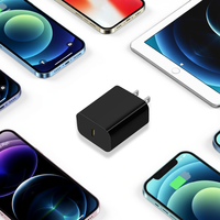 Chargeur d'ordinateur portable haute vitesse 30W PD 3.0 GaN à double port (USB-A + USB-C) 5V/3A, écologique, avec prise US