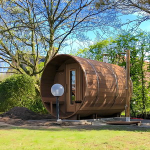 Salle de sauna humide en <span class=keywords><strong>bois</strong></span> de séquoia d'extérieur personnalisée, <span class=keywords><strong>bois</strong></span> de haute qualité, sauna compact à infrarouge lointain, unité de spa familiale avec contrôle numérique - Product Image 3