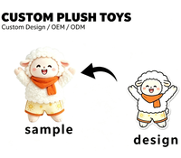 Peluche Mouton Mignon, Jouet en Peluche Agneau Dessin Animé, Animal en Peluche Doux Personnalisé pour Cadeau d'Affaires, Mascotte de Marque, Jouet en Peluche Mouton Personnalisé