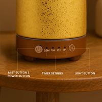 Diffuseur d'huiles essentielles ultrasonique, humidificateur d'air, diffuseur d'aromathérapie en céramique dorée pour la maison, la chambre et le bureau