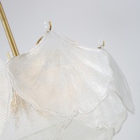 Lustre suspendu en verre moderne nordique, luminaire de luxe en verre, plafonnier en cuivre et verre de Murano pour hôtel et villa