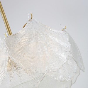 French-style affordable luxury glass and crystal chandelier featuring ginkgo <b>leaf</b> motifs—suitable for dining and bedrooms. - Product Image 6
