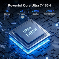 Mini PC Intel Ultra 7 165H con RTX 5050 de Perfil Bajo, 8G DDR5 5600MHz, 96GB RAM, 2xHD, 2xDP, Ethernet 2.5G, Computadora para Juegos y Oficina