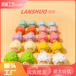 Figuras en Miniatura de Ovejas 3D, Muñecos de Resina Plástica, Set de Joyería DIY, Adorno de Escritorio, Llavero, Suministros para Manualidades - Product Image 5
