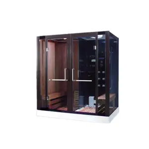 Moderne design dampf dusche kabine sauna, indoor luxus badezimmer holz dampf sauna zimmer in foshan