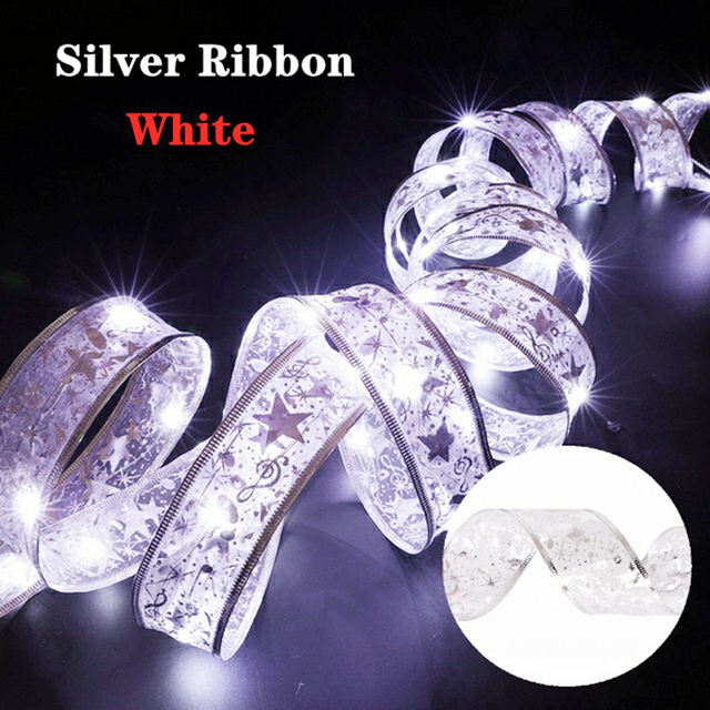 Style 6-Silver ribbon with  white light