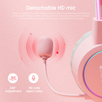 Casque de jeu ONIKUMA X15 PRO avec oreilles de chat, éclairage RGB, fil USB 3,5 mm, microphone à réduction de bruit pour PS4, PS5, PC, Xbox, mobile