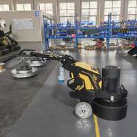 Ponceuse à béton automatique à 9 têtes avec moteur, type humide/sec, haute efficacité pour le polissage et le ponçage