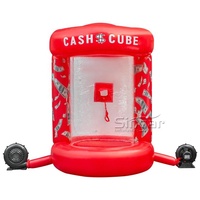 Machine de capture d'argent gonflable cube d'argent pour la publicité d'événements
