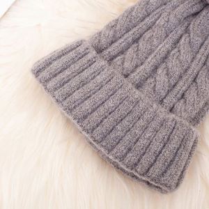 Wholesale Fashion Women Pom Pom Beanies Lady Knitted Beanie Cap Knitted Fleece Lining Winter Warm Beanie <b>Hats</b> - Product Image 6