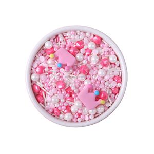 LOVEBAKERY Royal Icing Decoration Pink White Diamond Candy Sprinkles Sirena sólida para perlas de azúcar comestible para decoración de pasteles Botella - Product Image 1