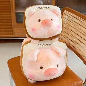 2025 venta al por mayor Super lindo dibujos animados Piggy peluche almohada para niños nuevo Peluche de pelo largo pequeño cerdo Rosa muñeco de peluche - Product Image 1