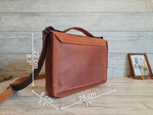 Sac à main vintage en cuir véritable pour femmes, sac messager personnalisé fait à la main, sac bandoulière, cadeau pour elle - Product Image 3
