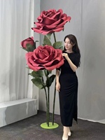 Fleurs artificielles géantes en mousse, roses PE, pour décoration de mariage, vitrine, fleurs géantes pour allée centrale - Vente chaude