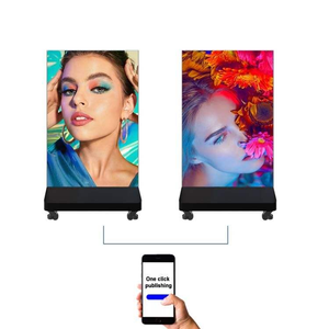 Freestanding LED Poster Screen With <b>Stand</b> And Wheels Premium Movable Digital Advertising Display For Mall Retail Shop Commercial - Product Image 1
