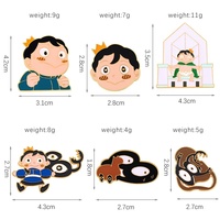 Broche DIY en alliage, motif dessin animé mignon, avec design gravé et peint, style japonais, personnage d'anime bidimensionnel, vente en gros, disponible immédiatement